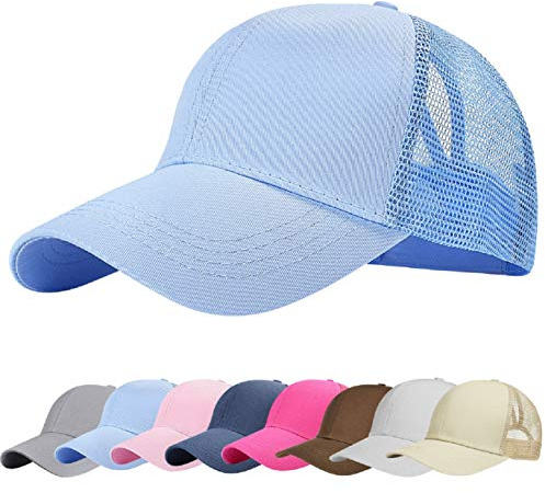 UMIPUBO Mesh Baseball Cap für Damen Basecap Outdoor Sport Mütze Lässig Baseballkappe Nettokappe Schachtelhalm Baseballmütze
