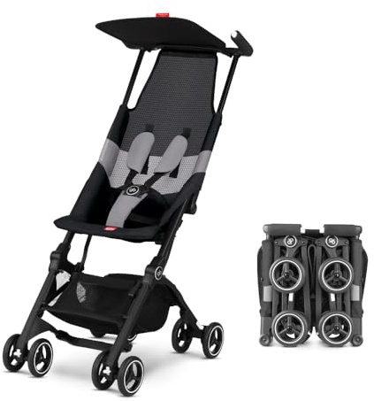 gb Pockit Air All Terrain Ultra Compact Lightweight Travel Stroller with Breathable Fabric in Velvet Black
