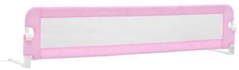 vidaXL Barandilla de Seguridad Cama de niño poliéster Rosa 180x42 cm