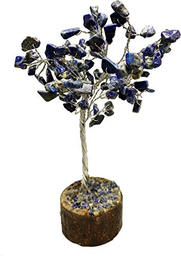LAMARE - Árbol de la vida - Cristales naturales de Lapislázuli y base de piedra - 12 cm de altura