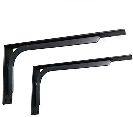 ACXZ Schwerlastkonsole Regalträger 15/20/25/30/35/40/45/50/55 cm, Schwarze Wandregal, DIY-Werkbankhalterung, schwimmende Industrial regalhalterung, 2 Stück, maximale Belastung 150 kg