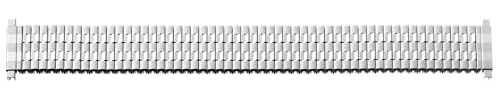 Eichmüller 18 bis 20mm Edelstahl Uhren Flex Zugband Silber mit Teleskop Anstoß