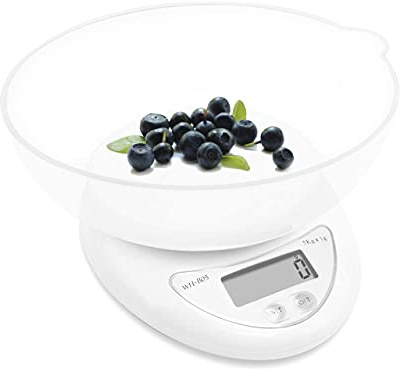 Kitchen Scale White Digital Food Scale Kitchen Scale Wet And Dry Food Scale With Plastic Bowl 5 Kg Scale Professional kitchen scales