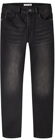 NAME IT Herren Boy Jeans X-Slim, Black Denim, 176 EU