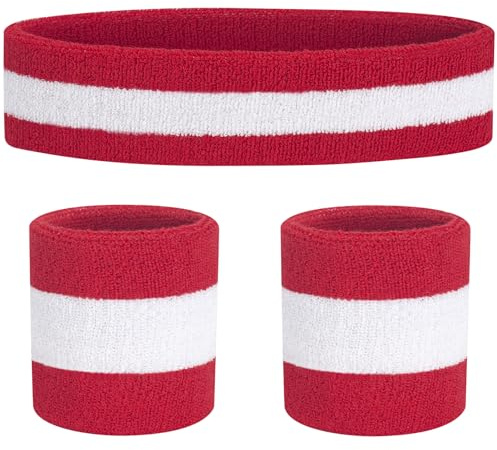 Gestreiftes Schweißband-Set Sport-Stirnband-Armband-Set