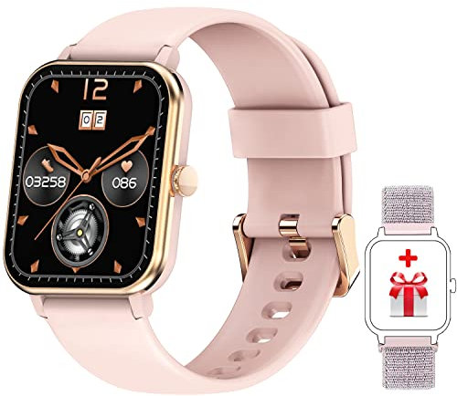 FeipuQu Smartwatch Donna Orologio Fitness Uomo Donna Impermeabil IP68 con Saturimetro (SpO2) Cardiofrequenzimetro Pedometro Cronometro, Meteo,Temperatura Corporea,Activity Tracker per Android iOS