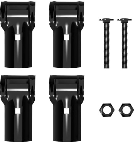 VIVIDA End Rail T Clamps, 1-3/8 Black Chain Link Fence Fittings, 2 PCS