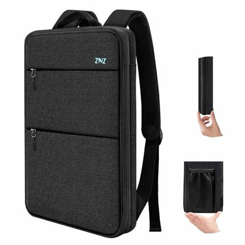 ZINZ Mochila delgada y expandible para laptop de 15, 15.6 y 16 pulgadas, resistente a derrames, para la mayoría de MacBooks de 14 a 16 pulgadas, libros de superficie, Dell, HP, Lenovo, Asus, B04K01