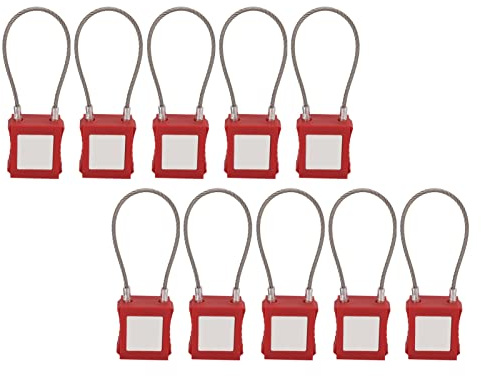 Cadenas à Câble de Consignation Acier Inoxydable Résistant à la Chaleur Cadenas de Consignation électrique Isolation Intérieure avec Clés pour l'entretien de l'appareil