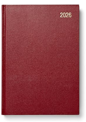 Morgan's Direct 2026 Early Edition A5 Diary Day Per Page | Hard Backed for Home and Office Use Desk Diary | Burgundy