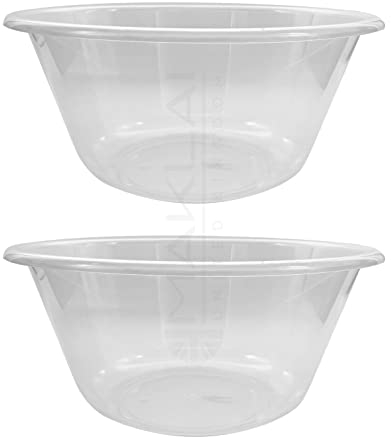 MAKREL MKR Plastic Mixing Bowls, BPA Free. Microwave, Dishwasher and Freezer Safe. for Food Prep and Serving (2 x 25cm (4.5L))