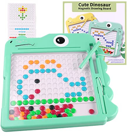 Tableau à Dessin Magnétique, Tablette Dessin Enfant, Ardoise Magique, avec 2 stylos PCS et des perles colorées, jouet éducatif préscolaire Montessori pour les garçons de 3, 4, 5 et 6 ans, filles