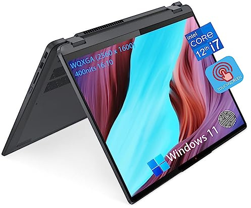 Lenovo 2023 Newest IdeaPad Flex 5 2-in-1 Laptop, 16 2.5K WQXGA Touchscreen Display, Intel Core i7-1255U Processor, 16GB DDR4 RAM, 2TB SSD, Intel Iris Xe Graphics, Webcam, Wifi6, Windows 11 Home