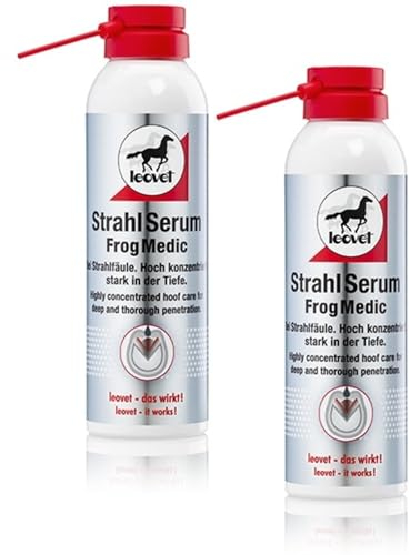 RL24 leovet - StrahlSerum Spray | Huföl für Pferde | Hufpflege bei Strahlfäule | Huffett kriecht in Furchen & feinste Risse | trocknet den Strahl & fördert d. Hufgesundheit | 2 x 200 ml (2er Set)