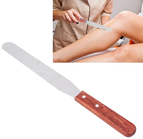 Spatole Per Cera, Spatole Per Cera in Metallo Bastone Per Ceretta Dritto in Acciaio Inossidabile con Manico in Legno Per La Depilazione