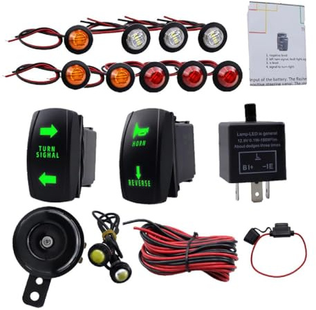Churuso Zuverlässiges ATV UTV SXS Blinker Set - Wasserdicht Und Korrosionsbeständig, Plug & Play, Schnelle Befestigung, Langlebig, Universell Mit
