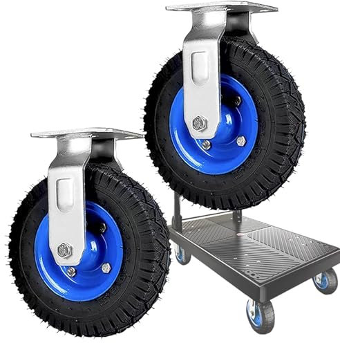 WORDFUN Rollen Transportrollen mit Bremse, Luftreifen Gummiräder, Bockrolle, Lenkrolle, 150mm 200mm 250mm, 2er Set, industrierollen schwerlast, Kugellager, Geeignet für jeden Boden, Keine Kratzer