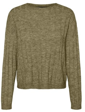 VERO MODA VMWILLA LS O-Neck Pullover GA Boo, Dried Herb/Dettagli: mélange, XS