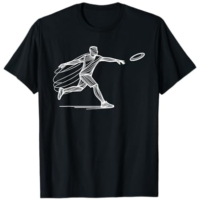Line Art Frisbee Disc Golf-spieler Fliegende Scheiben Beim T-Shirt