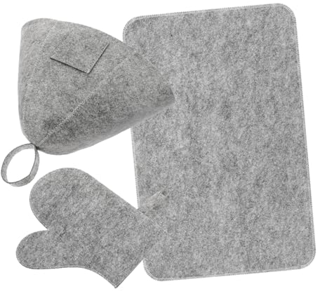 GALPADA 1satz Filz Sauna Hut Handschuh Und Matte Set Atmungsaktive Sauna Zubehör Für Damen Und Für Luxuriöses Saunaerlebnis Und Schutz Von Haar Und Händen