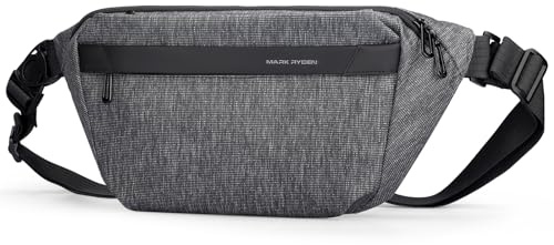 Mark Ryden Große Kapazität Brusttasche Herren, Sling Bag für 11 Zoll Ipad, Wasserdicht Umhängetasche, Alltagsleben Kleiner Rucksack für Reisen, Wandern, Fitness und Radfahren Macht (Grau)