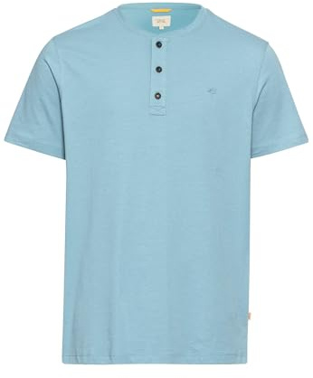 camel active 409474/9t04 Camisa Henley, Azul Medio, S Hombres