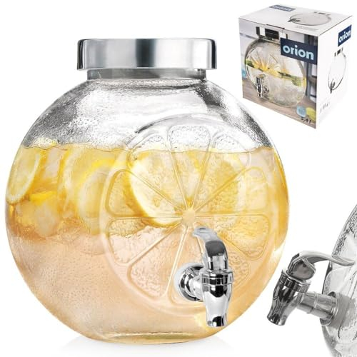 Dosatore per bevande in vetro con rubinetto, 5,4 l