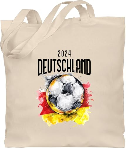 Baumwolltasche - Fußball EM WM - Taschen - Deutschland 2025 Germany - Unisize - Naturweiß - 2024 fanartikel europameisterschaft deutschland. tasche fussball fu ball logo em24 24 fussball-wm trikot