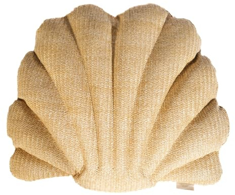 Coussin Effet Raphia - Forme Coquillage - 50x35cm - Déco Arts