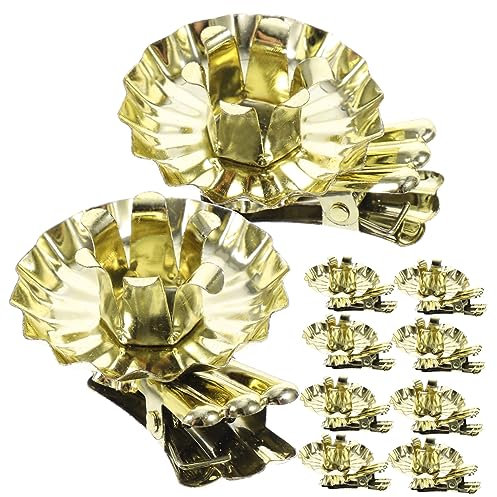 HOMOCONO 10stücke Weihnachtskerzenhalter Clips Metallische Kerzenhalter Für Stumpenkerzen Festliche Dekoration Für Weihnachten Rustikales Design Für Ihre Feierlichkeiten