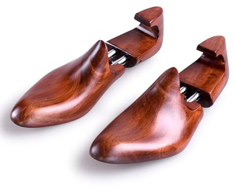 TT-YEC Men's Solid Wooden Shoe Tree, Adjustable Length Shoe Tree, Ergonomically Designed Shoe Tree, Shoe Former, Size 39-46, Suitable for Leather Shoes, Dark Brown,41 to 42