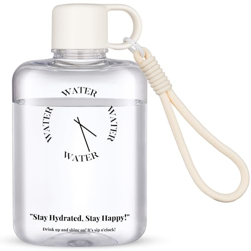 NiHome Bärbar 35 ml platt vattenflaska (vit)