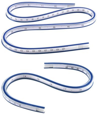 2 Stück Flexibles Kurvenlineal, lineal nähen für Schneider, Zeichner und Designer, flexibles lineal für Maß, Muster und Zeichnungen (30 cm und 60 cm)