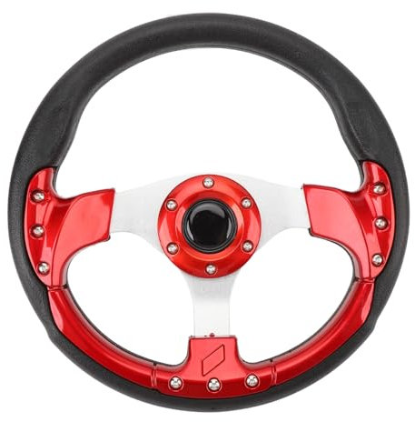 Rennlenkrad, 13-Zoll-Universal-Autolenkrad für Rennen, Auto-Sim-Fahren, 6-Schrauben-Auto-Sportlenkrad, Stilvolles Aussehen, Verbesserter Griff, Einfache Installation (Rot)