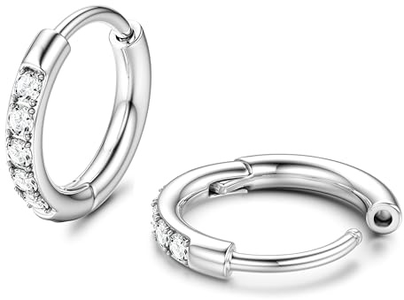 JeweBella G23 titan ringörhängen för kvinnor män nickelfria örhängen allergivänliga broskörhängen helix örhängen runda små örhängen 8/10/12/14 mm, 8 milimetrów, Titan