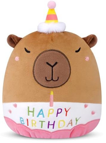 Prewplam Capybara Plush - 8inch Birthday Stuffed Animal Capybara Plush Pillows Toys, Birthday Gifts Party Decoration for Kids Girls & Boys