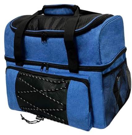 rockible Bowlingkugeltasche Bowling-Tragetasche 2 Bälle Bowlingtasche mit Schuhfach für Outdoor-Aktivitäten, Blau