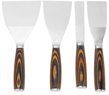 Herramienta Manual para Paneles de Yeso, Espátula para Masilla de Madera de Haya, Raspador de Paneles de Yeso de Acero Inoxidable, Martillos para Paneles de Yeso, 4 Uds.
