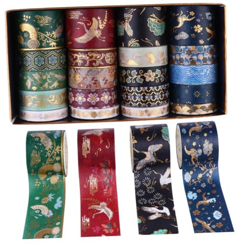 KAILIKETIY 20rolle Bronzing Washi Tape Set Mit Kranmuster Dekorative Klebebänder Für Scrapbooking Und Diy-projekte Hochwertige Handgefertigte Design-tapes Für Kreative Bastelarbeiten
