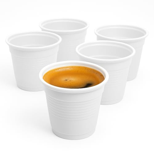Ecobio and Go - 1000 Bicchieri Caffè Plastica Bianchi 80cl | Monouso e Resistenti al Calore | Ideali per Espresso, Bar, Uffici ed Eventi | Set Pratico per Uso Quotidiano