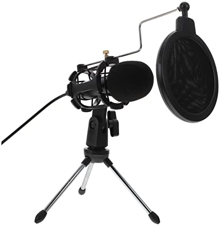 CIYODO Microfono A Condensatore 3.5 Mm Set Microfono Da Gioco Podcast Senza Riduzione Rumore Trasmissioni Voiceover Registrazioni
