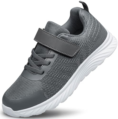 Raoendis Löparskor Pojkar Flickor Sportskor Barnskor Träningsskor Sneakers Andas Bekväm Promenad Löparskor för Jogging till Skolan Grå 36