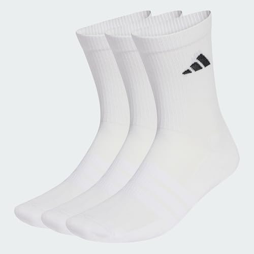 adidas Unisex adulto Cushioned Sportswear Crew Socks 3 Pair Pack, white/white/black, 40-42