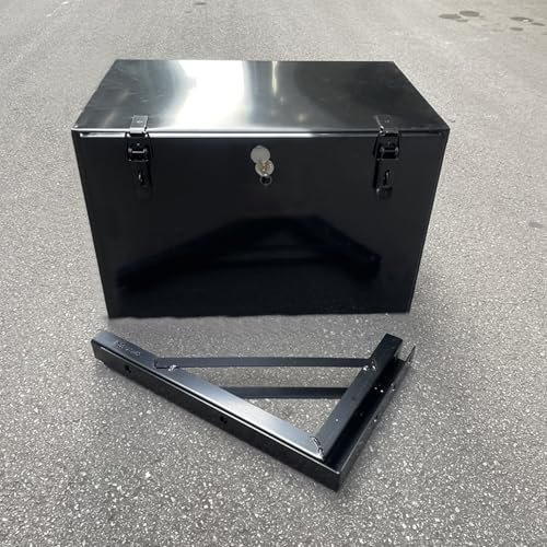 GMBAYUE Abschließbare Anhängerbox, Wasserfeste Deichselbox, Werkzeugbox Alu mit Griff und Schloss – Robuster, Wetterfester Werkzeugkasten für Pritschenanhänger(73x38x34cm/29x15x13in)