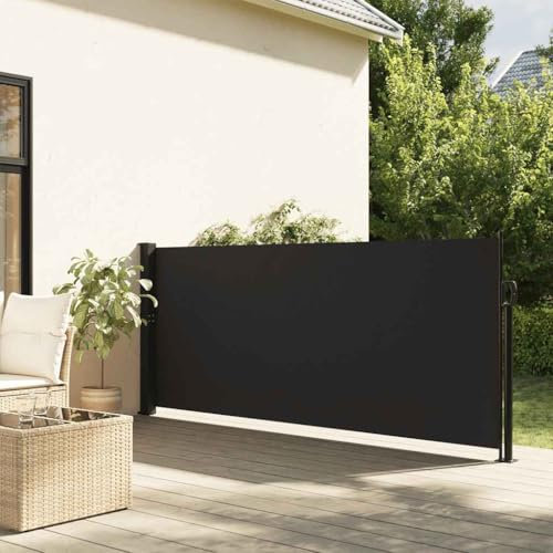 Home & Garden, toldo lateral retráctil para muebles, color negro, 120 x 600 cm