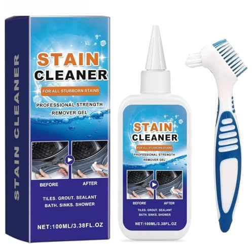 Gel quitamanchas, limpiador de lavadoras de 100 ml, potente gel limpiador para limpiar lechada, azulejos, refrigerador, ventanas, baños y fregaderos. (1pcs)