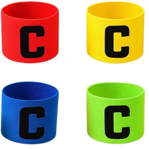 4 Stücke Kapitänsbinde Fußball Armbinde Erwachsene Verstellbare Captain Armband Multicolor Elastic Kapitäns Armbinden Fußball Armband Spielführerbinde