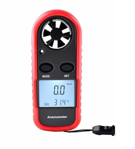 Anemómetro digital de mano, medidor de volumen de aire con sensor de temperatura para navegación en casa y actividades al aire libre