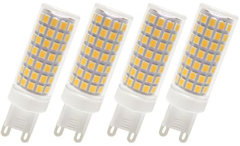 WOLTHID 4pcs 9W G9 Lampadina Led Ac 220V G9 Bi Pin Base Lampadine Bianco Naturale 4000K per Lampadario Plafoniera Illuminazione a binario, 9W, Bianco Naturale