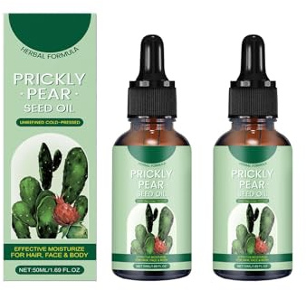 Olio di semi di fico d'India, olio di semi di fico d'India biologico puro al 100%, per capelli, pelle, viso e unghie, 50 ml